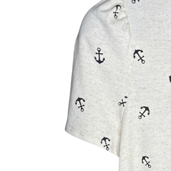 89th + Madison Nautical Lace-Up Anchor Print‎ Tee Short Sleeve Top Size M NWT - Picture 4 of 8